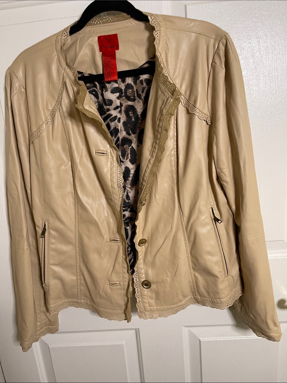 V Christina  Animal Print Satin-Lined Jacket - Cream, Brown & Black